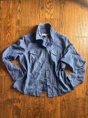 croft & barrow Blue Button-Front Shirt Jacket